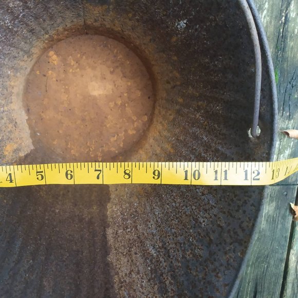 Antique Metal Ash Coal Bucket Planter Rustic Decor Farmhouse Primitive - Picture 10 of 10